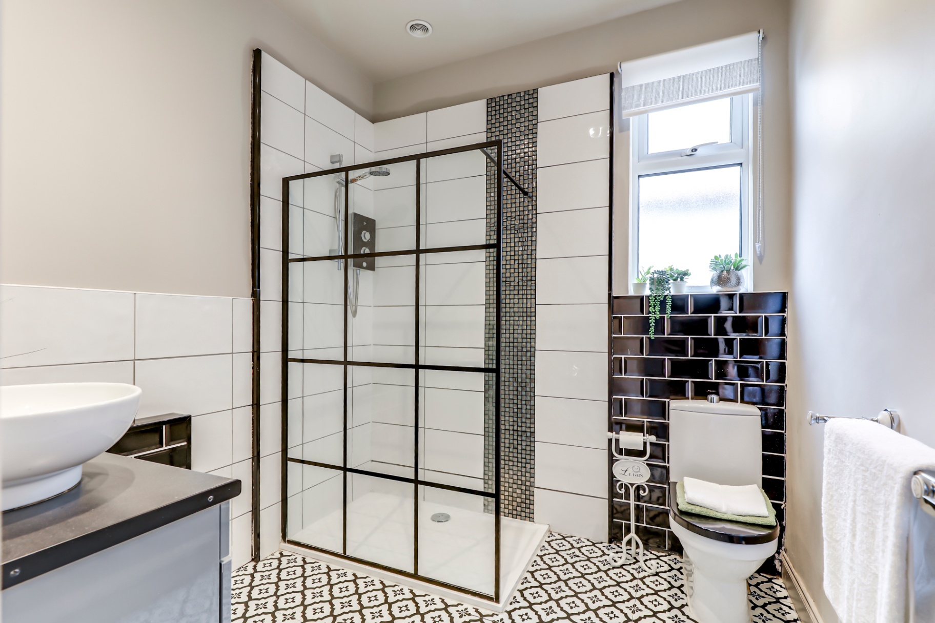 Modern walk-in shower bathroom in Southend-on-Sea bungalow